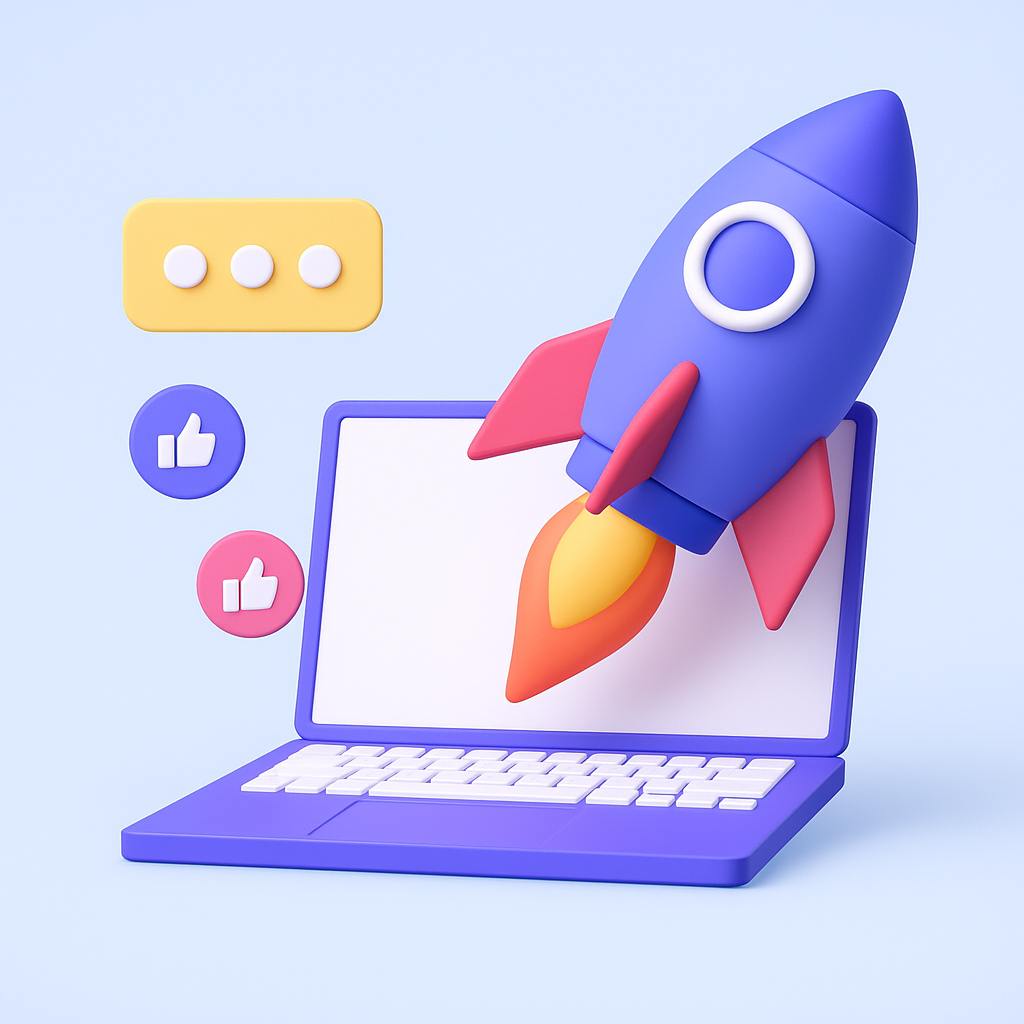 Creative rocket design illustration